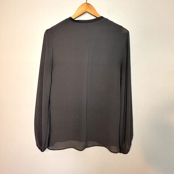 Zara Women Gray Blouse Long Sheer Cuffed Sleeve size S - Picture 5 of 7